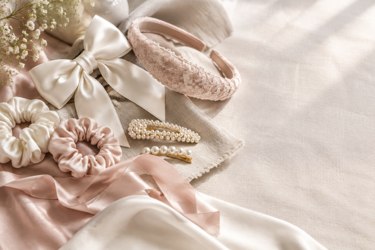 Close-up hair accessories banner