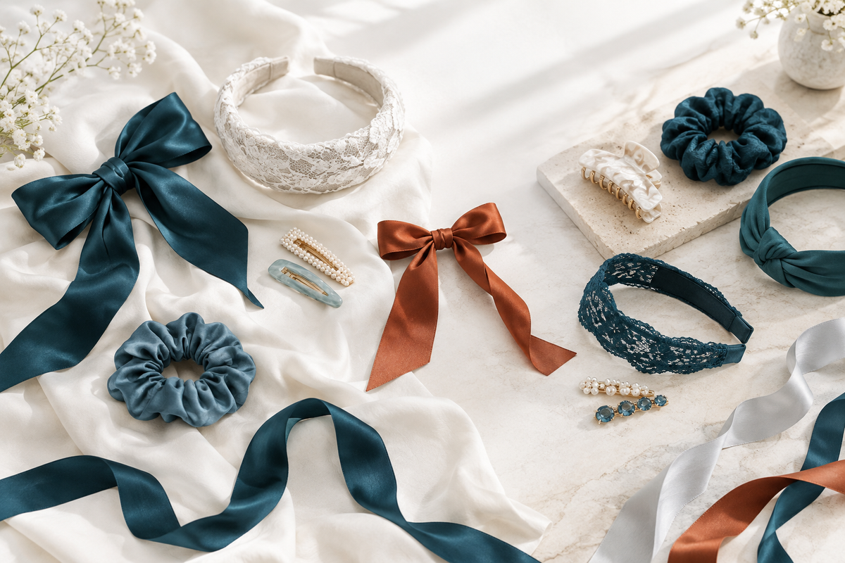 Hair accessories banner in your website palette